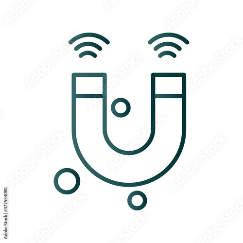 Magnet Line Gradient Vector Icon Design