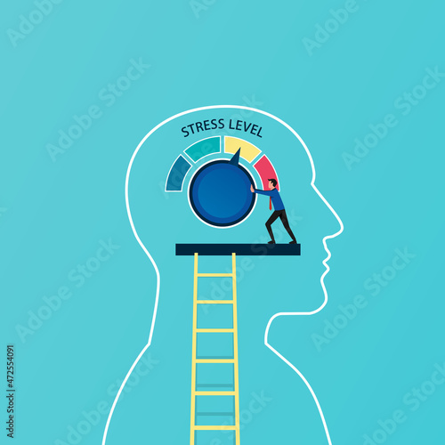 Relieve stress concept. Stress levels are reduced. Tired of frustration, emotional overload.