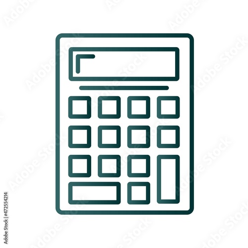 Calculator Line Gradient Vector Icon Design