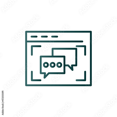 Online Chat Line Gradient Vector Icon Design