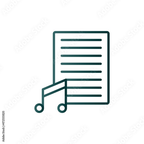 Song Writer Line Gradient Vector Icon Design