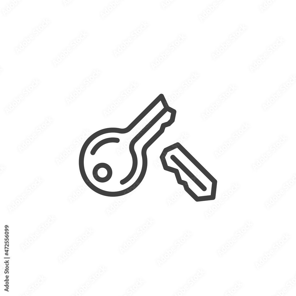 Broken key line icon Broken key line icon