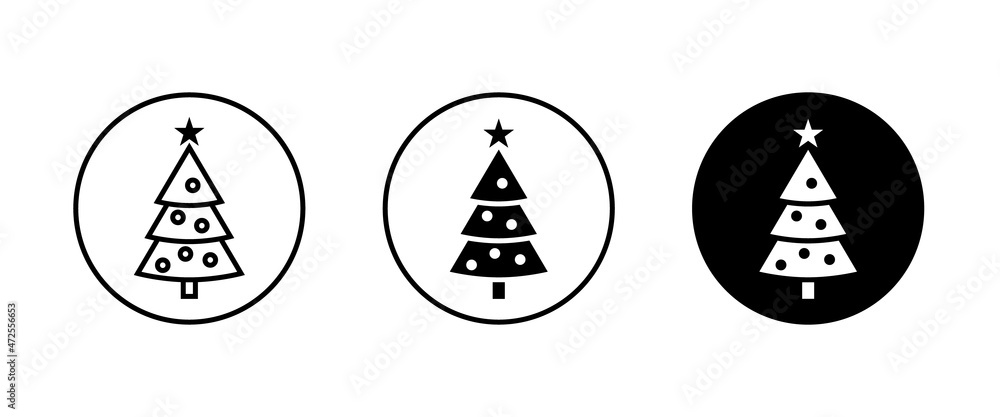 Christmas tree. Tree icon in flat design. Xmas cartoon background. merry spruce fir. Winter. Pine editable stroke, flat design style isolated on white Christmas tree. Tree icon in flat design. Xmas cartoon background. merry spruce fir. Winter. Pine editable stroke, flat design style isolated on white