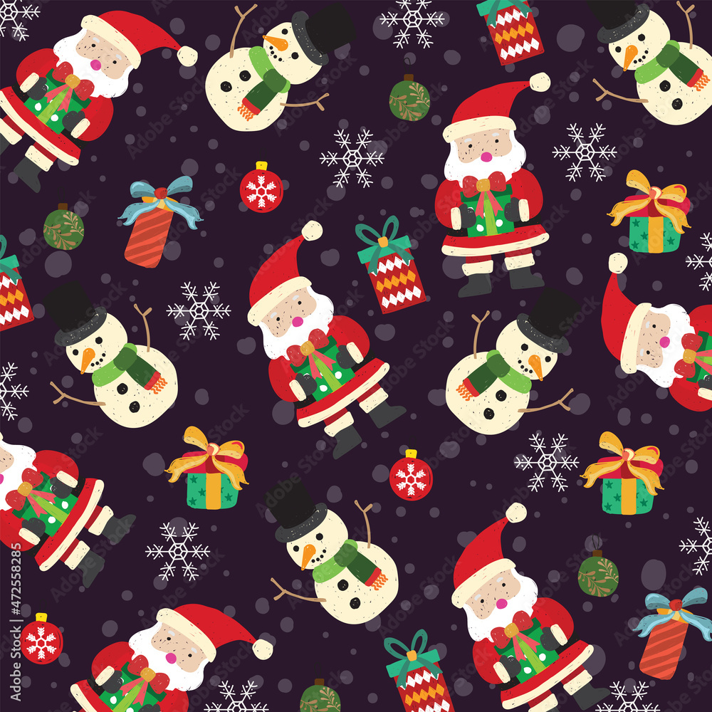 christmas pattern card decoration of xmas vector illustration design 09