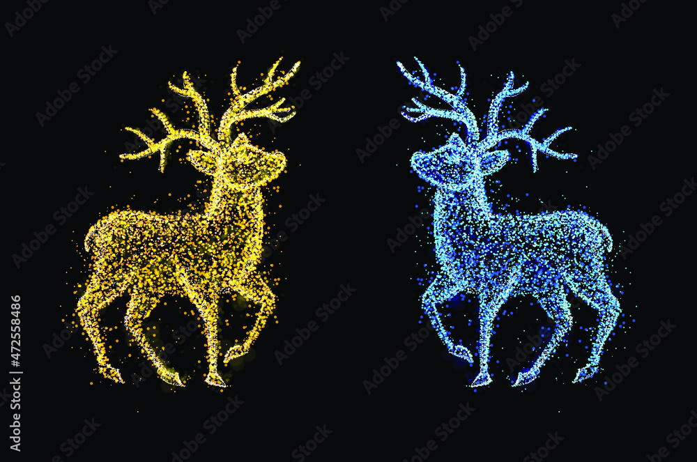 Magical Glowing Sparkling Deer Vector Illustration Magical Glowing Sparkling Deer Vector Illustration