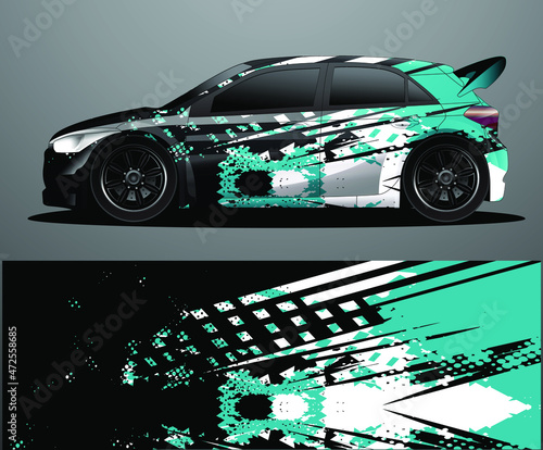 Rally car decal graphic wrap vector  abstract background