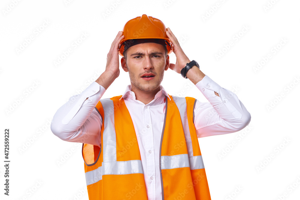 man in working orange uniform construction work man in working orange uniform construction work