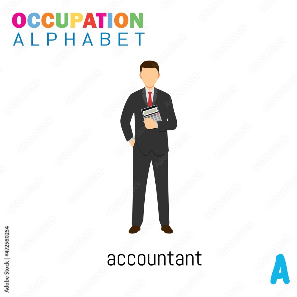 Vector Illustration of alphabet occupation with A letter. Suitable for Education purposes. Vector Illustration of alphabet occupation with A letter. Suitable for Education purposes.