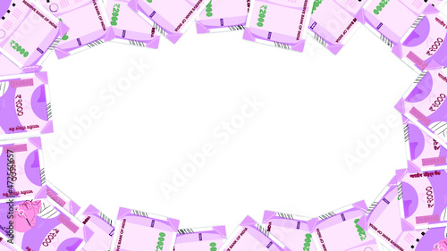 Indian new 2000 rupee currency note vector background