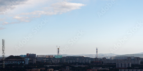 Vladivostok cityscape. Construction of the bridge. © Vladimir Arndt