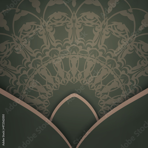 Congratulatory Leaflet in green color with Indian brown ornament is prepared for printing.