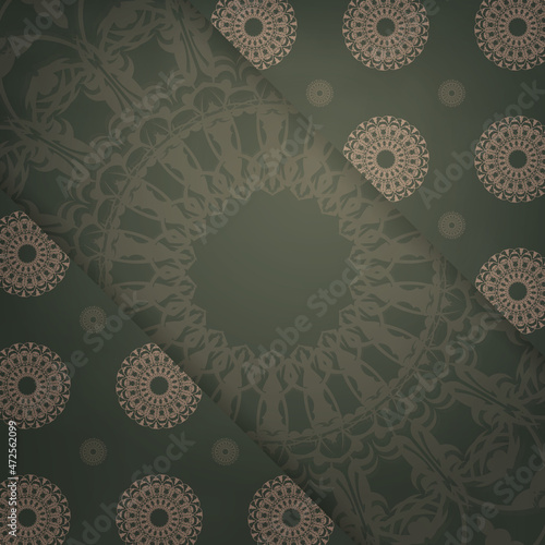 Congratulatory Leaflet in green color with Indian brown pattern is prepared for printing.