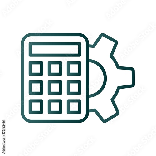 Calculator Line Gradient Vector Icon Design