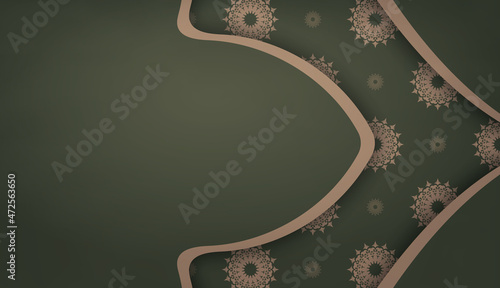 Green background with greek brown ornaments and place under your text