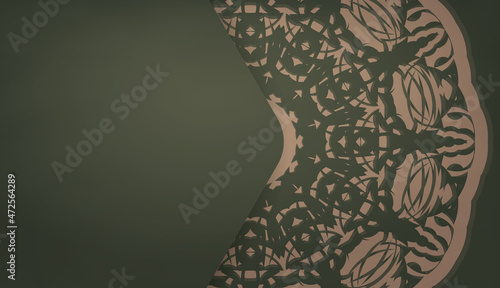 Green background with Indian brown ornaments and place under your text