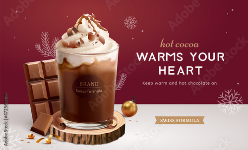 Creamy hot chocolate ad template