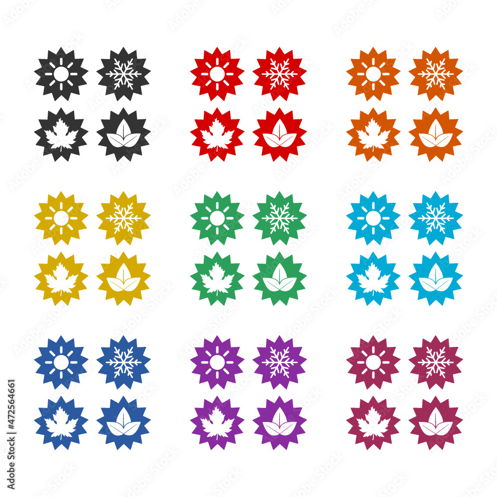 Season icon isolated on white background, color set Season icon isolated on white background, color set