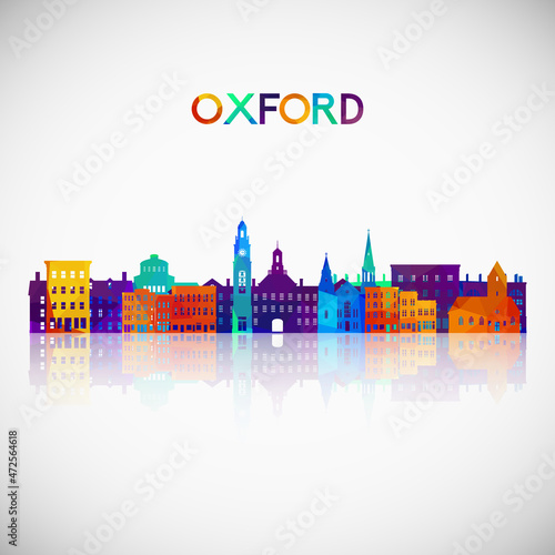 Oxford, Ohio skyline silhouette in colorful geometric style. Symbol for your design. Vector illustration.