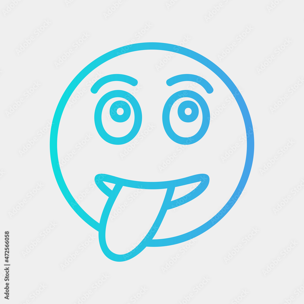 Tongue emoji icon vector illustration in gradient style, use for website mobile app presentation Tongue emoji icon vector illustration in gradient style, use for website mobile app presentation