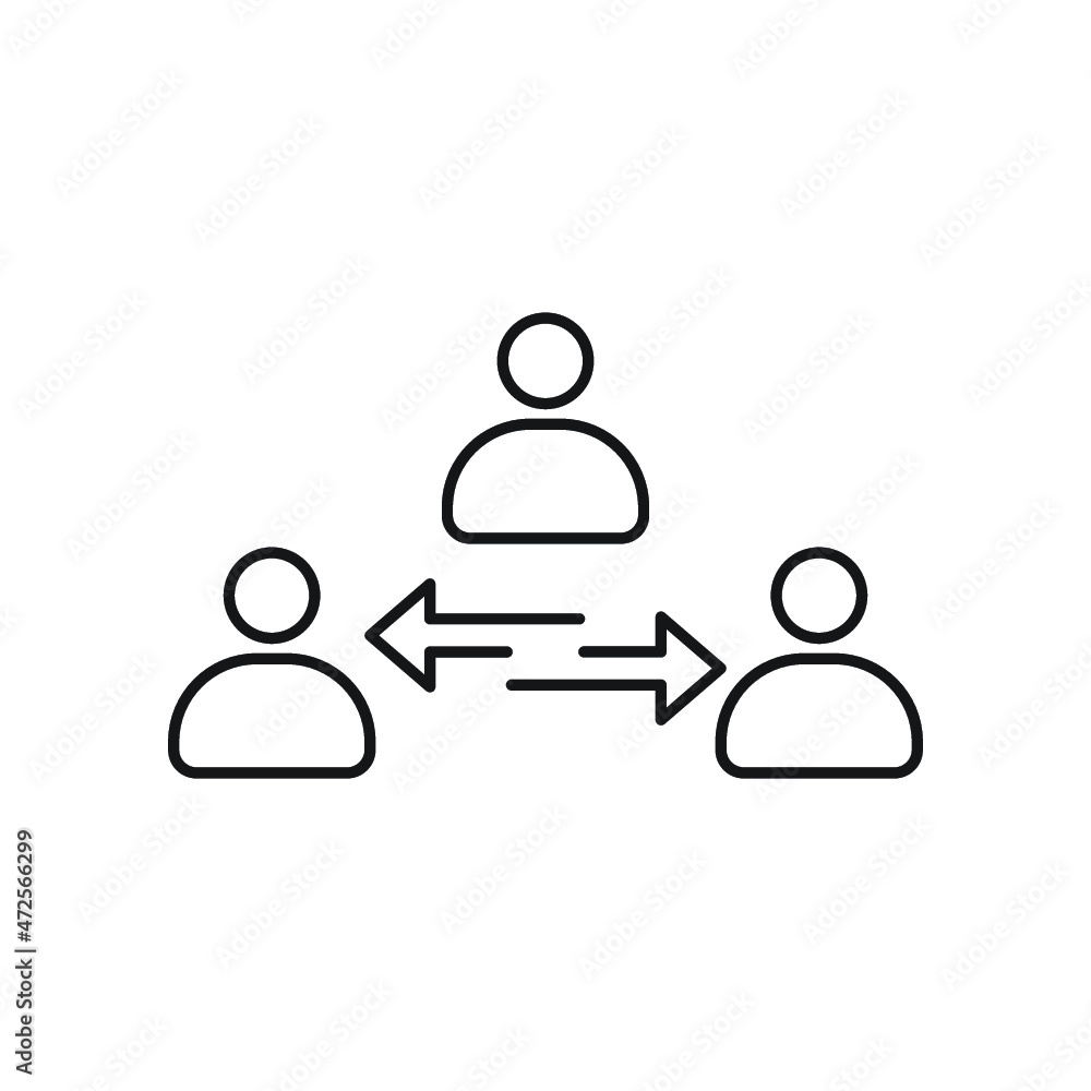 broker or mediator line icon on white
