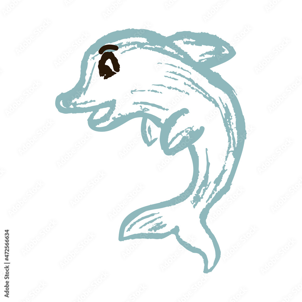 Obraz premium Icon in hand draw style. Drawing with wax crayons, children's creativity