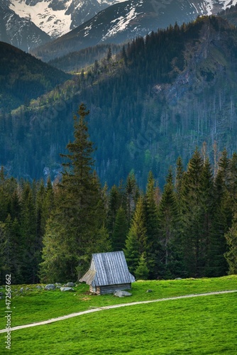 Ogólny widok na Rusinową Polanę w Tatrach bardzo znane miejsce turystyczne