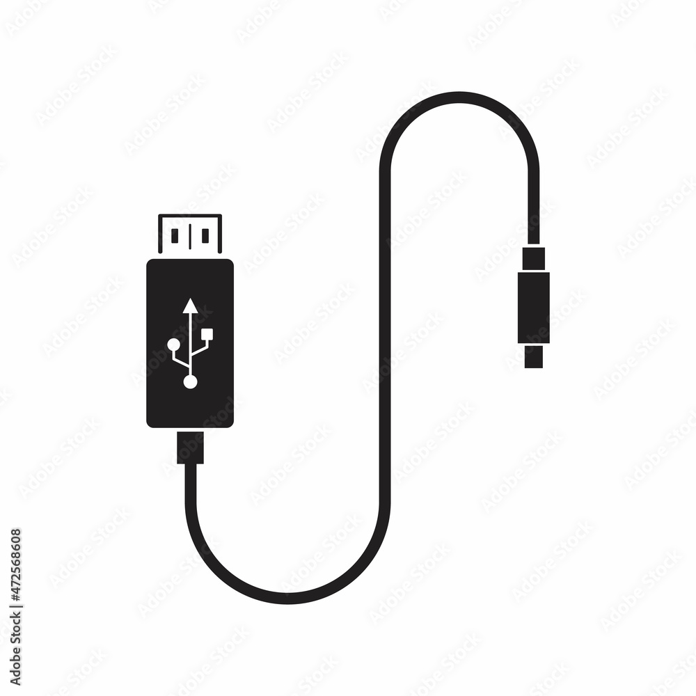 usb cable Icon. usb cable Icon.