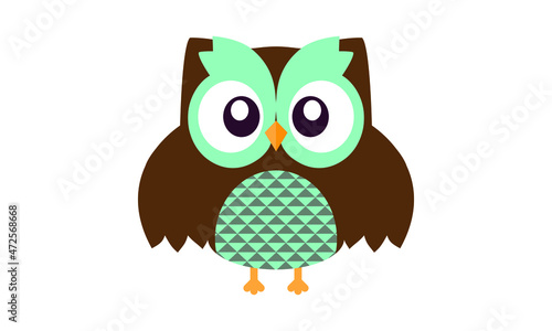 Owl cartoon character, in illustrator file 
