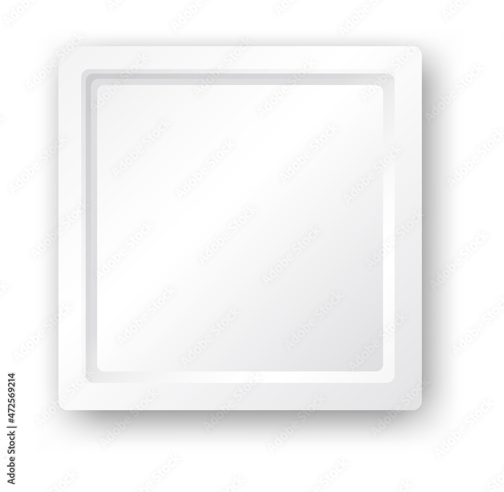 Isolated white square plate