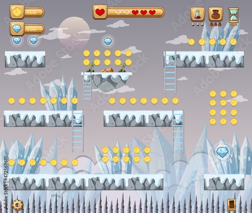 A Game Template Ice Cave Scene