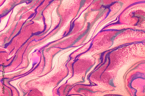 Abstract fluid art background light purple and pink colors. Liquid marble. Acrylic painting with lilac gradient.