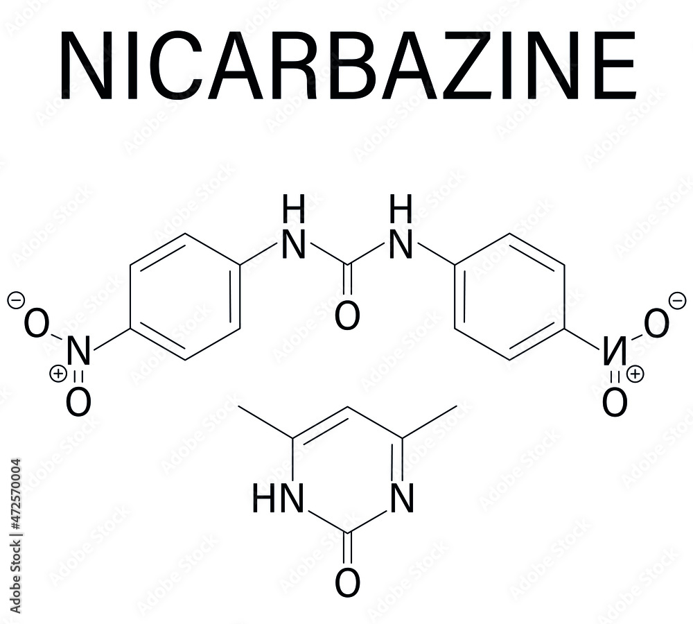 Nicarbazine coccidiostat mixture. Skeletal formula Nicarbazine coccidiostat mixture. Skeletal formula