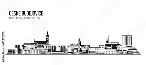 Cityscape Building Abstract Simple shape and modern style art Vector design - Ceske Budejovice city