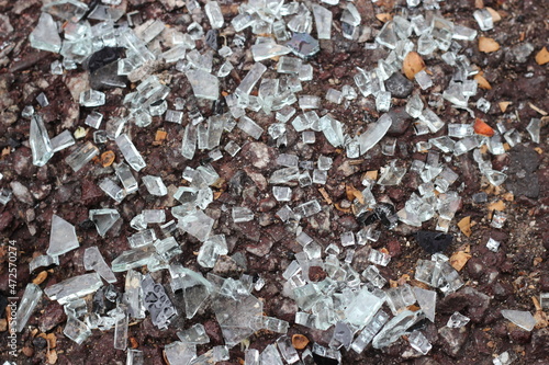 Shattered or broken glass