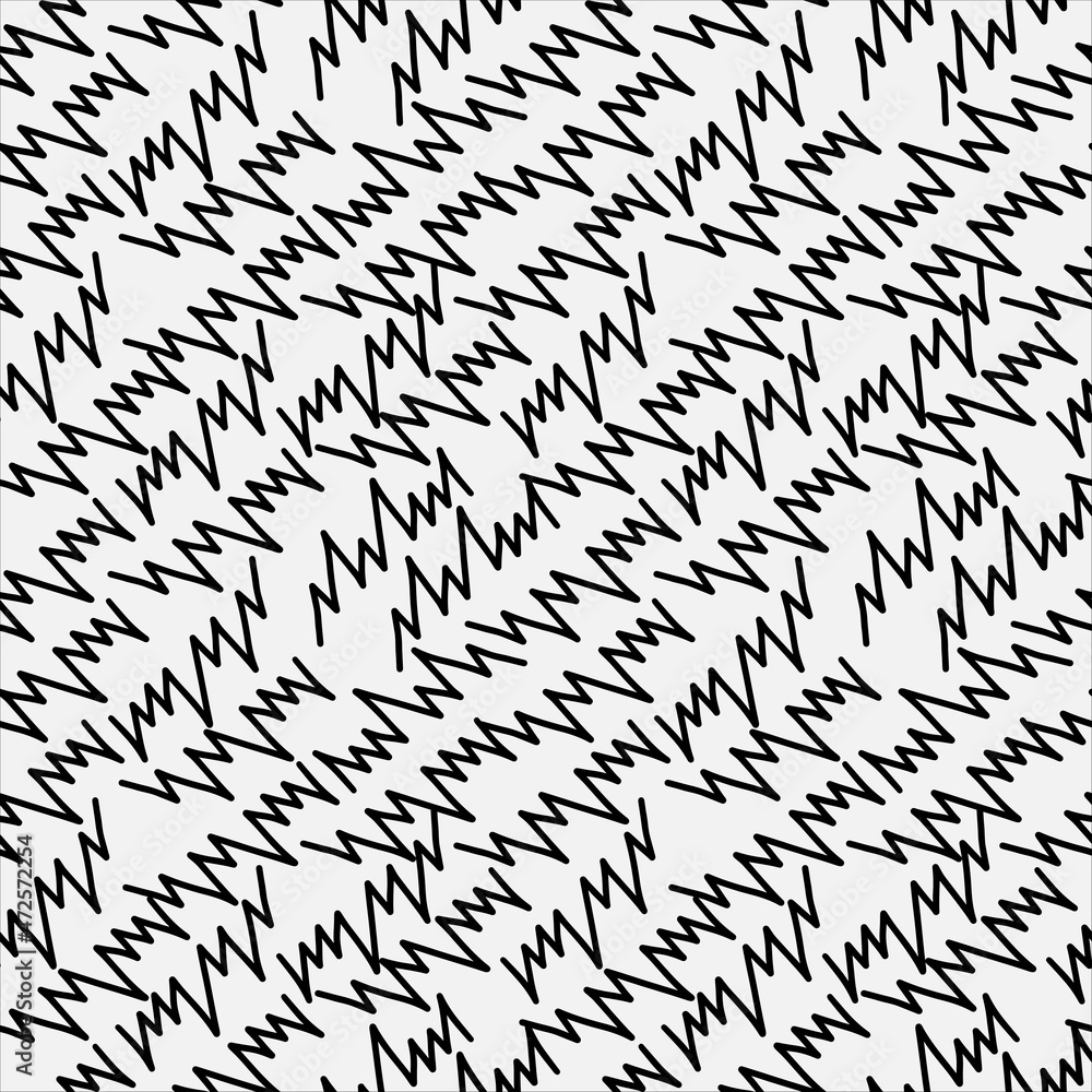 Abstract hand drawn seamless pattern, black and white zigzag texture. Abstract hand drawn seamless pattern, black and white zigzag texture.