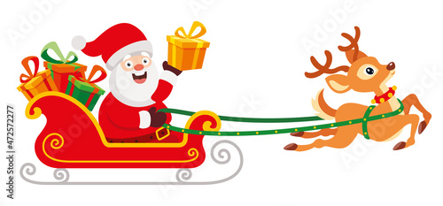 Santa Claus Riding A Sleigh