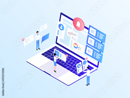 Order Notification Isometric Illustration Light Gradient. Suitable for Mobile App, Website, Banner, Diagrams, Infographics, and Other Graphic Assets.