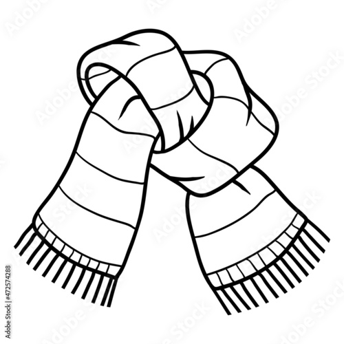 Coloring book for kids, striped scarf