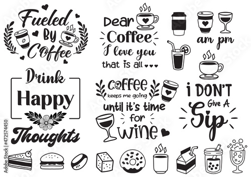 Coffee quote illustration Vector for banner
