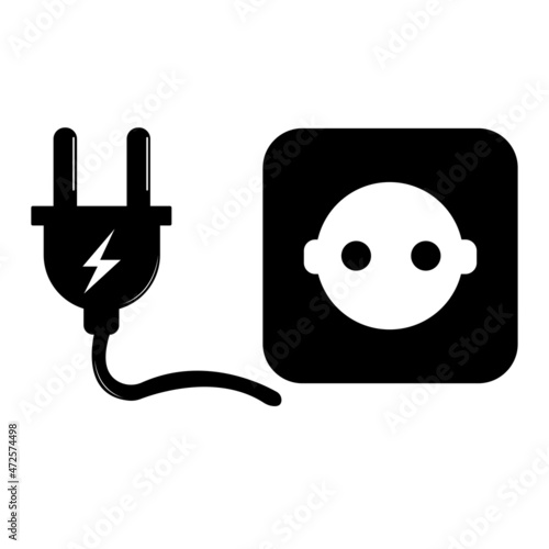 black power plug vector icon. suitable for industrial companies and presentations