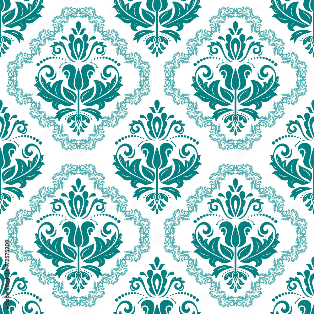 Orient classic green pattern. Seamless abstract background with vintage elements. Orient background. Ornament for wallpaper and packaging