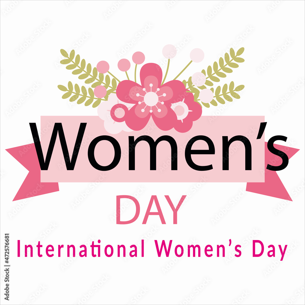 Obraz premium Best women's day logo template design vector, women's logo, Vector illustration Happy women's day, 8 march celebrations