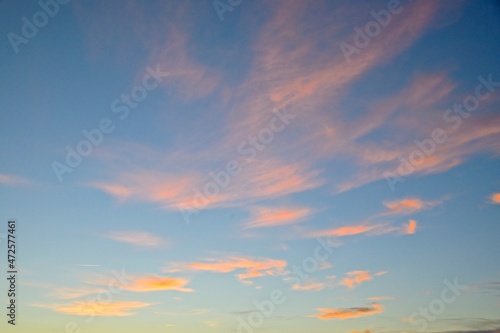 Sunset Sky over Umbria with Pink Clouds in a Blue Sky © JonShore