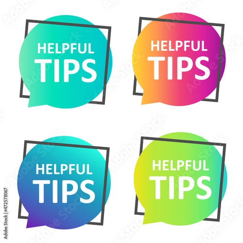 Helpful tips in three different gradient colors in the framem.