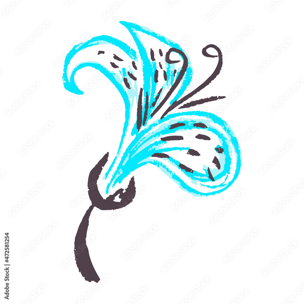 Obraz premium Icon in hand draw style. Drawing with wax crayons, children's creativity