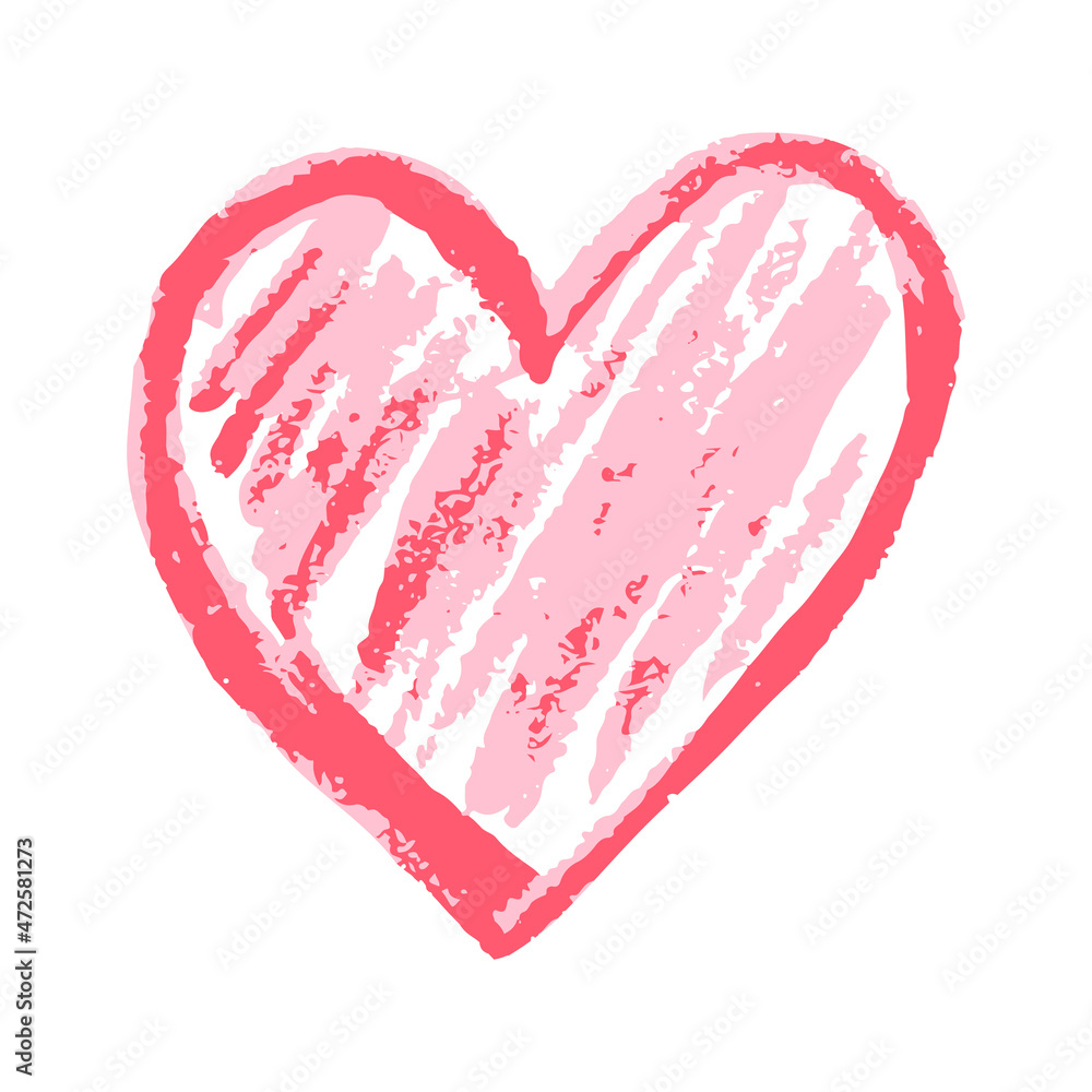 Icon in hand draw style. Drawing with wax crayons, children's creativity