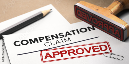 Worker compensation claim approved. Disability insurance. photo