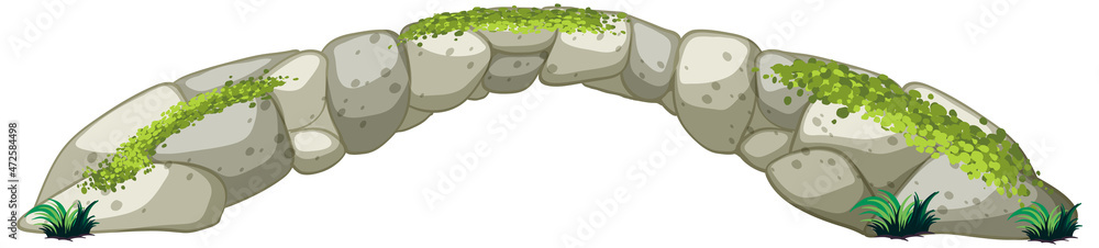 Fantasy stone bridge isolated on white background Fantasy stone bridge isolated on white background
