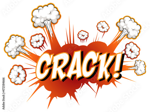 Comic speech bubble with crack text