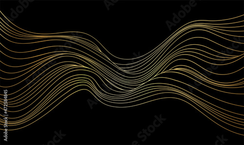 Gold lines template, artistic covers design, colorful luxury backgrounds. Trendy pattern, graphic poster, cards. Vector illustration